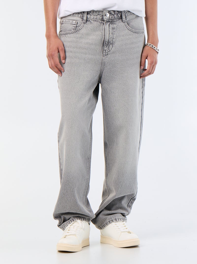 Jeans im weiten Schnitt / Relaxed Fit Gris - Kiabi