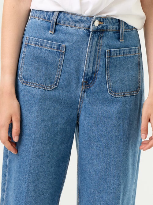 Jeans larghi a vita alta con tasche applicate - Kiabi Jeans larghi a vita alta con tasche applicate - Kiabi
