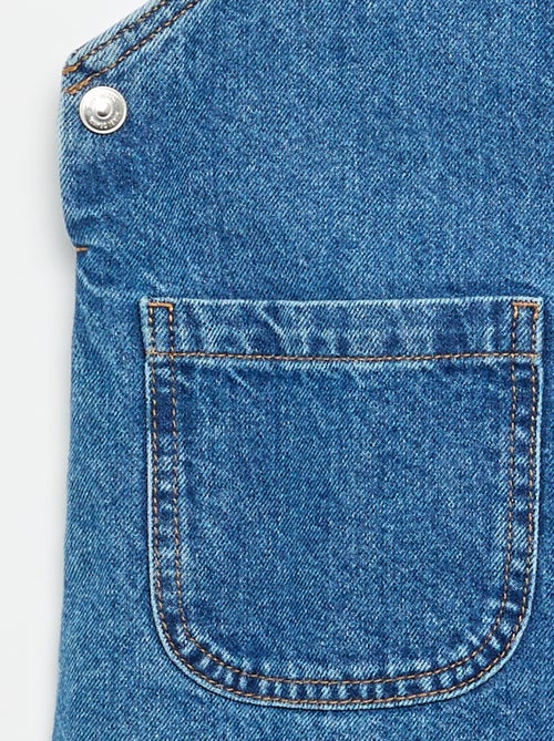Jeans-Latzkleid mit 2 aufgesetzten Taschen - Kiabi