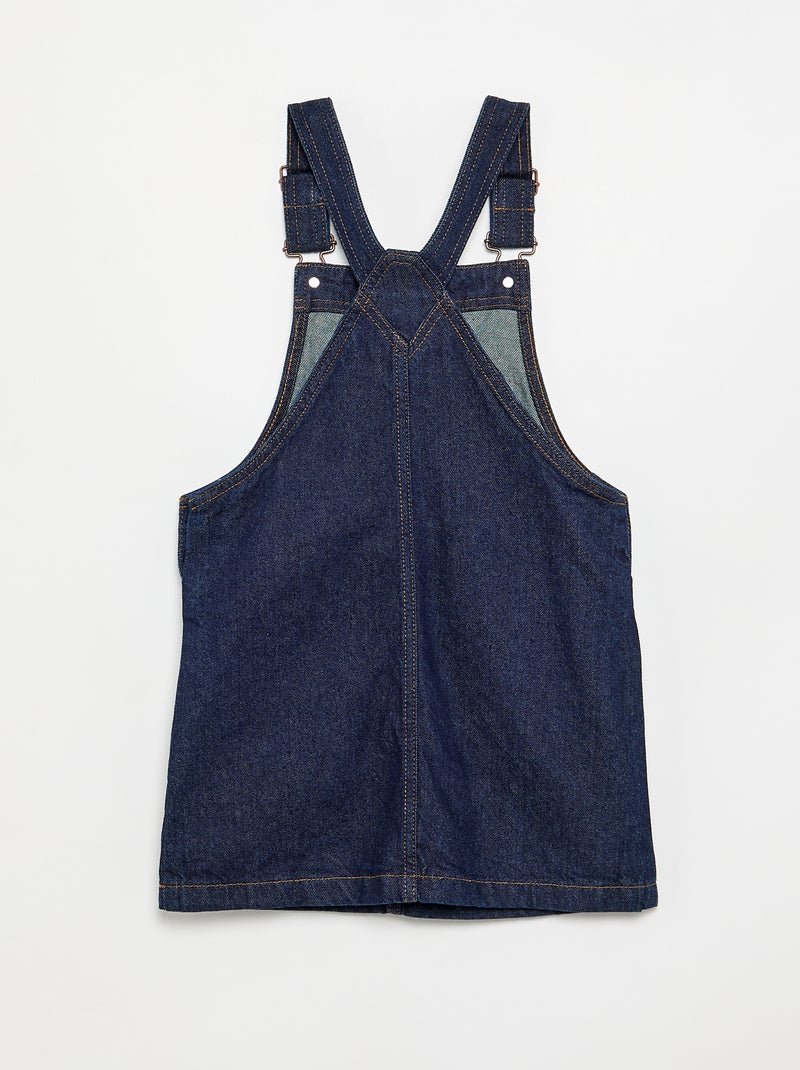 Jeans-Latzkleid mit 2 aufgesetzten Taschen Bleu - Kiabi