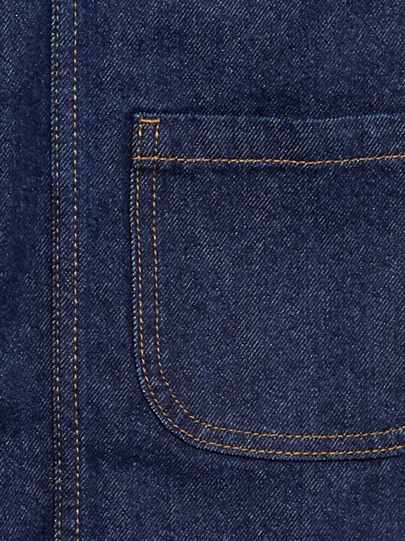 Jeans-Latzkleid mit 2 aufgesetzten Taschen Bleu - Kiabi