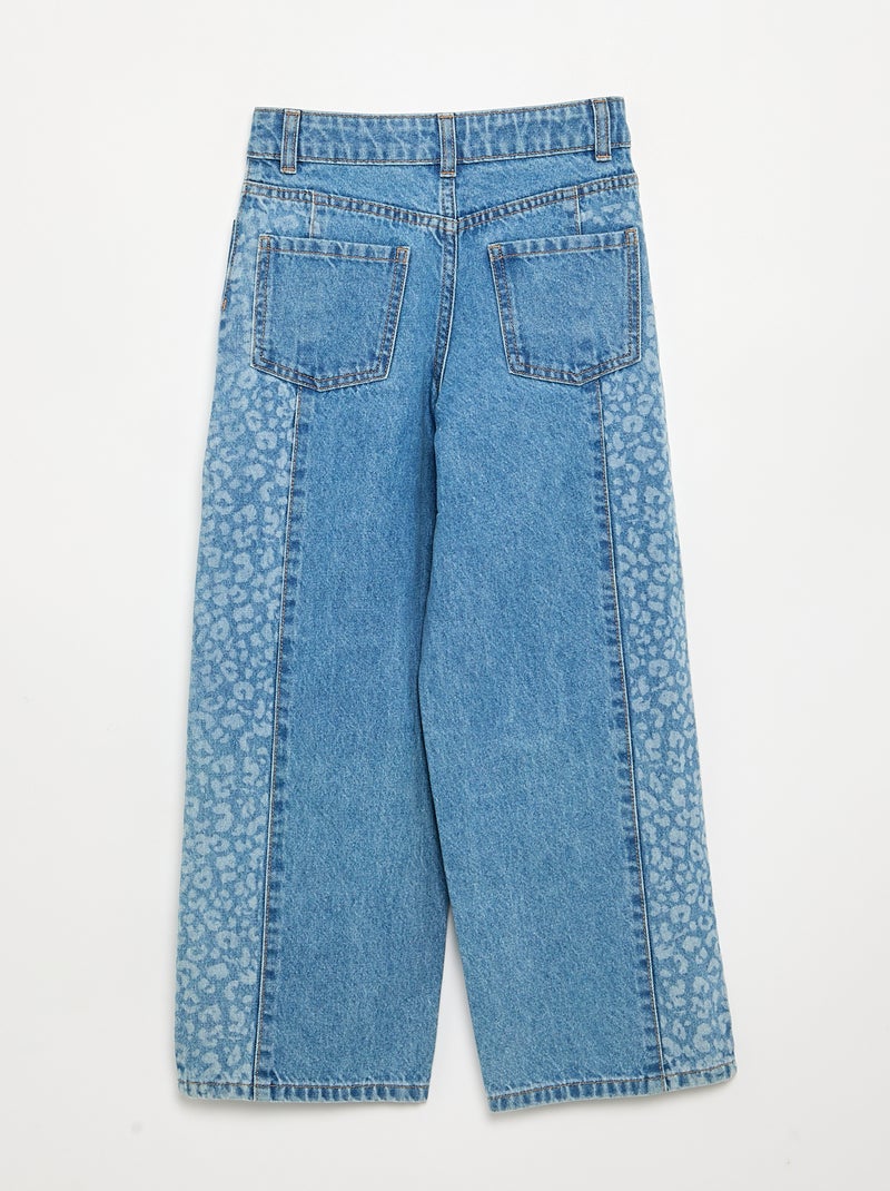 Jeans mit bedruckten Einsätzen Blau - Kiabi