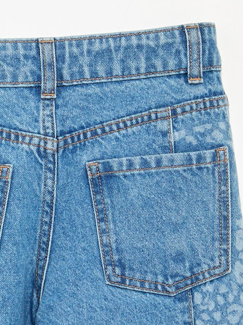 Jeans mit bedruckten Einsätzen Blau - Kiabi