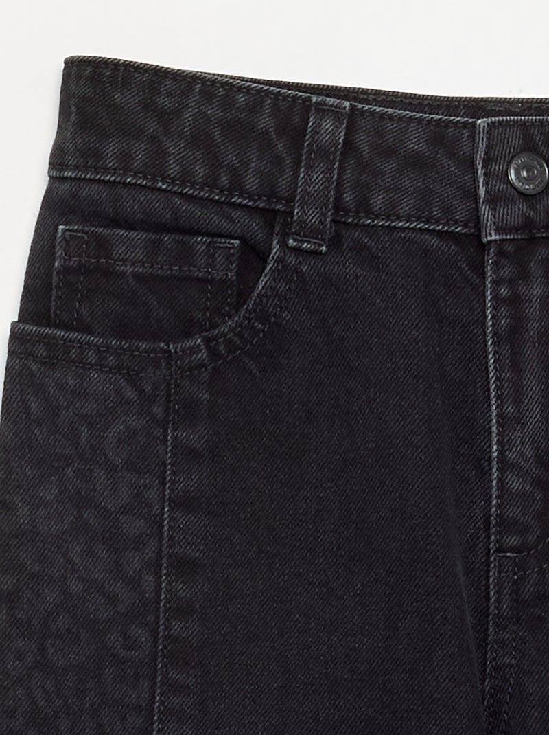 Jeans mit bedruckten Einsätzen Schwarz - Kiabi