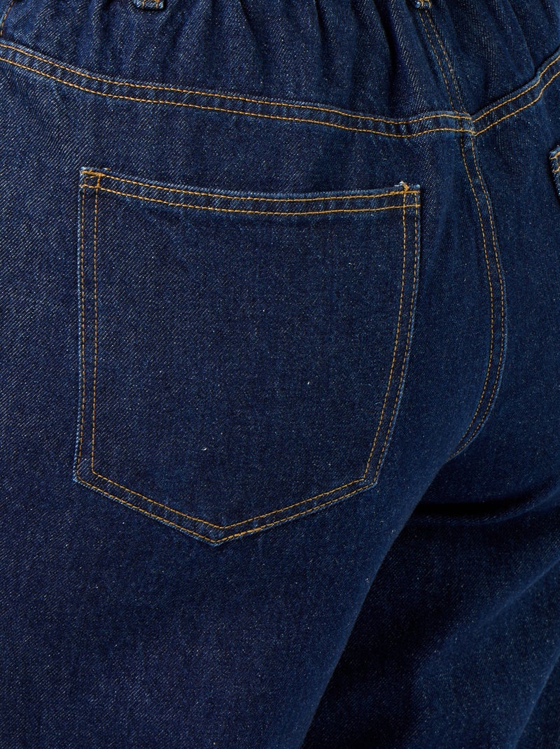 Jeans mit weitem Schnitt und Umschlag am Saum Blau - Kiabi