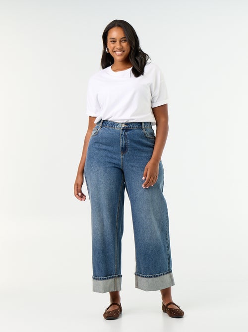 Jeans mit weitem Schnitt und Umschlag am Saum - Kiabi