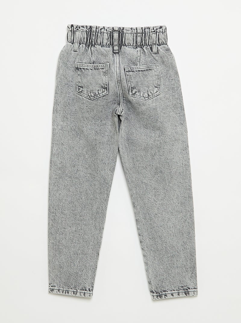 Jeans mom paperbag Grigio - Kiabi