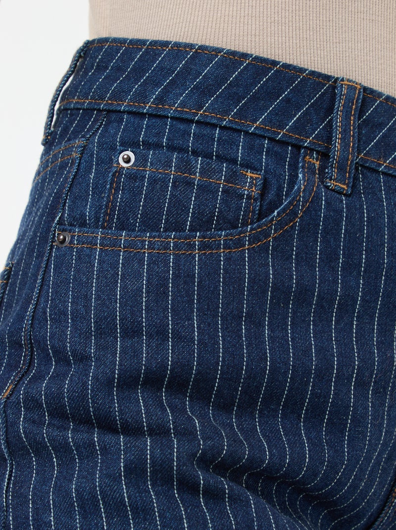 Jeans regular con righe in cotone Blu - Kiabi