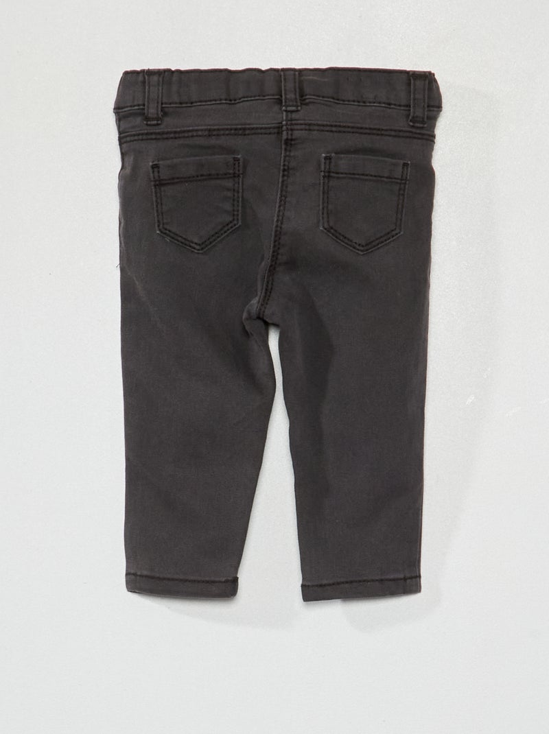Jeans slim elasticizzato con vita regolabile NERO - Kiabi