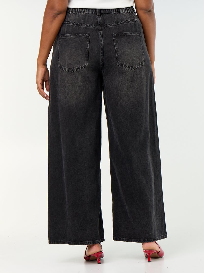 Jeans super wide leg a 5 tasche Nero - Kiabi