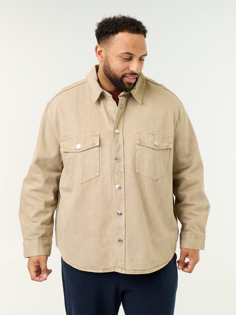 Jeans-Überhemd Beige - Kiabi