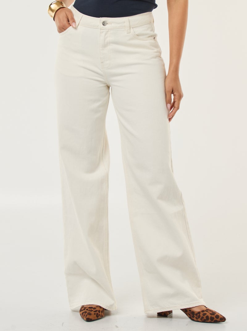 Jeans wide leg - 30L Bianco - Kiabi