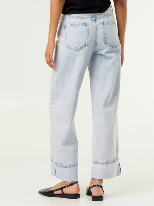 Jeans wide leg con risvolto all'orlo - Kiabi Jeans wide leg con risvolto all'orlo - Kiabi