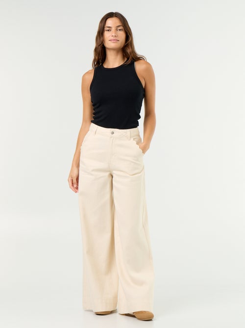 Jeans wide leg con tasche intagliate - Kiabi