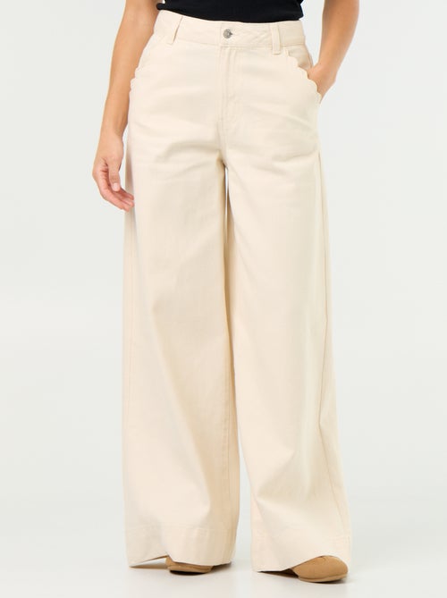 Jeans wide leg con tasche intagliate - Kiabi