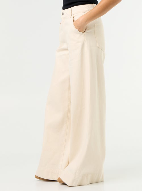 Jeans wide leg con tasche intagliate - Kiabi