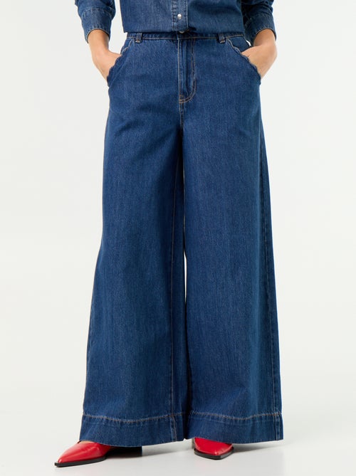 Jeans wide leg con tasche intagliate - Kiabi