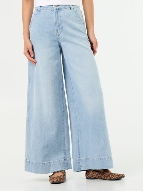 Jeans wide leg con tasche intagliate - Kiabi
