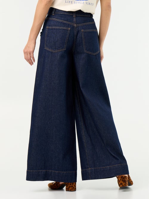 Jeans wide leg con tasche intagliate - Kiabi