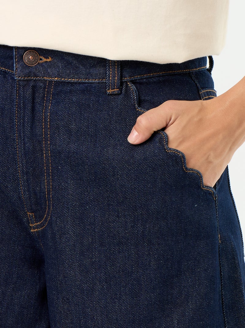 Jeans wide leg con tasche intagliate Blu - Kiabi