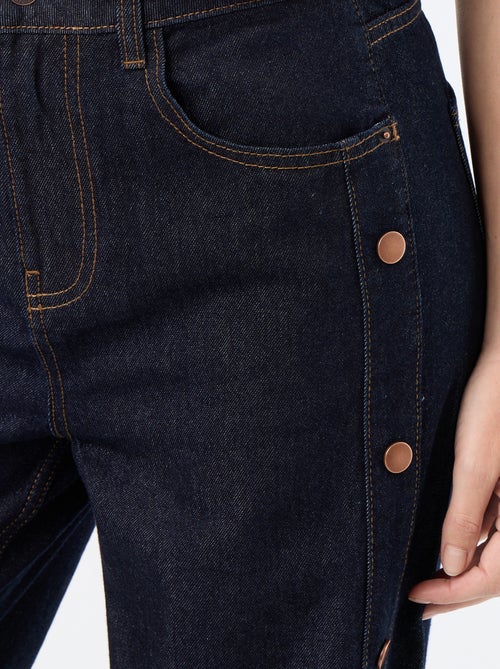 Jeans wide leg / taglio ampio con bottoni a pressione finti sui lati - Kiabi