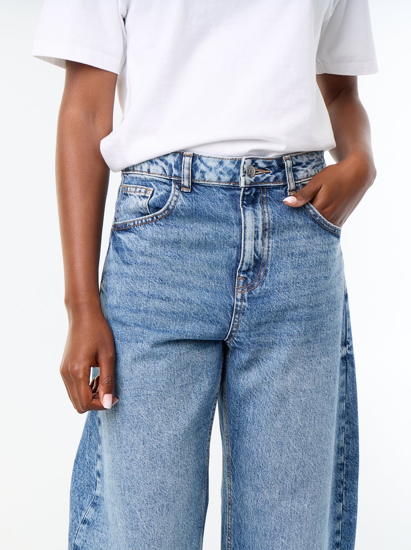 Jeans Wide-Leg / weite Passform High Waist Bleu - Kiabi