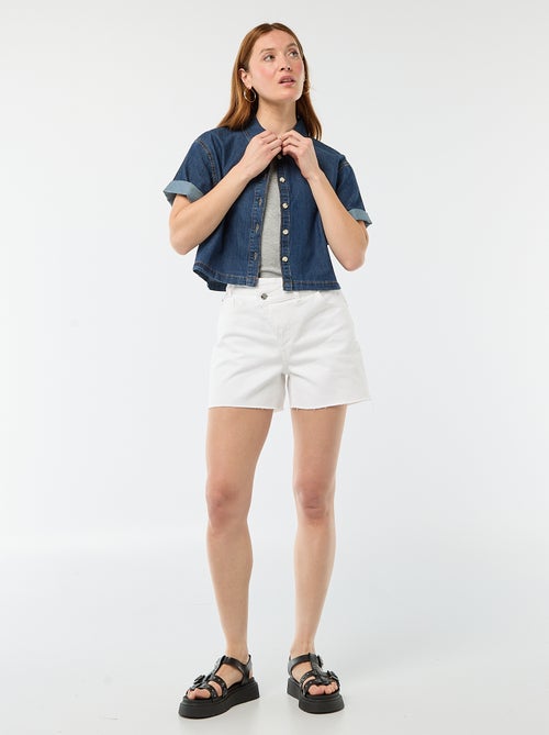 Jeansbluse mit 3/4-Ärmeln - Kiabi Jeansbluse mit 3/4-Ärmeln - Kiabi