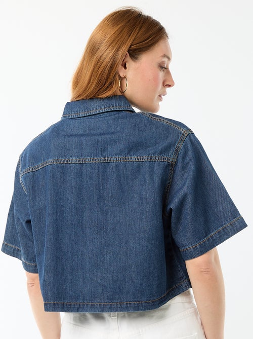 Jeansbluse mit 3/4-Ärmeln - Kiabi Jeansbluse mit 3/4-Ärmeln - Kiabi