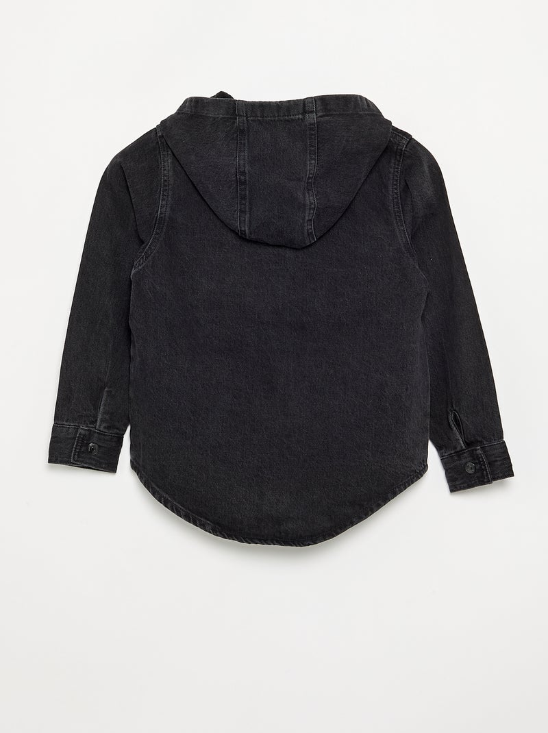 Jeanshemd mit Kapuze Noir - Kiabi