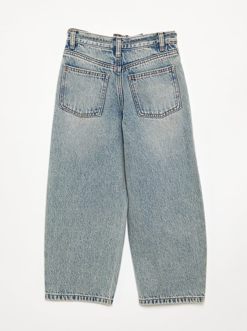 Jeanshose im Barrel Fit mit Gürtel Bleu - Kiabi