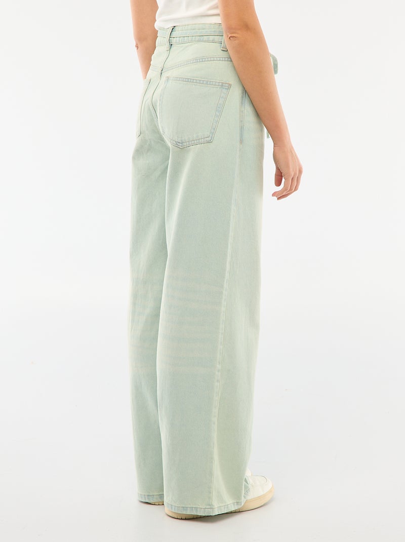 Jeanshose mit Mini-Gürtel Hellblau - Kiabi