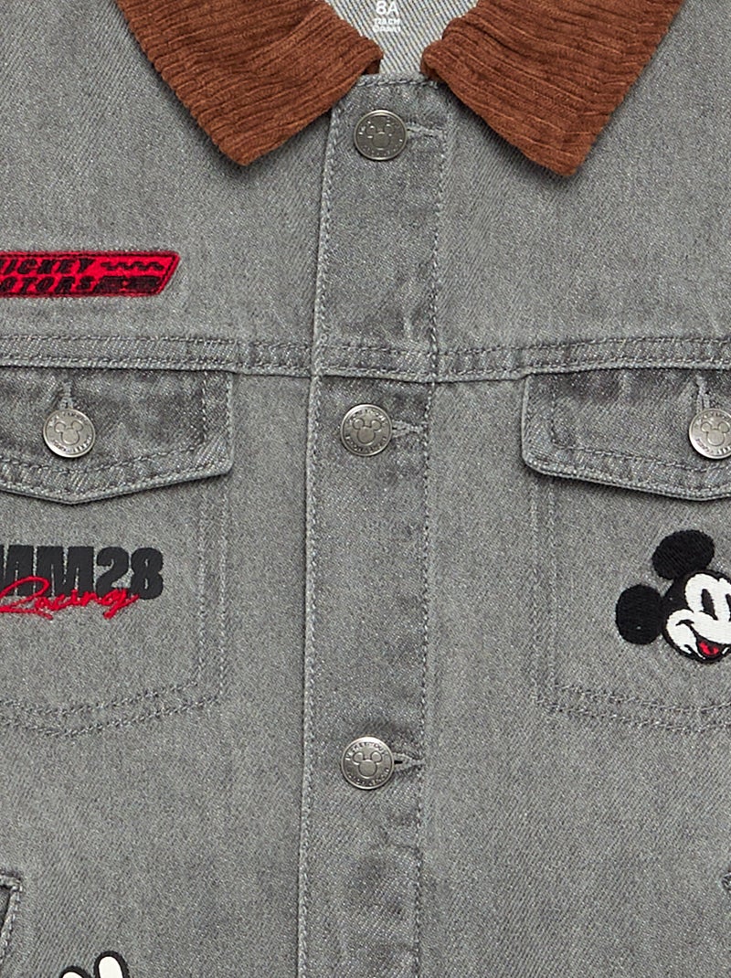 Jeansjacke "Disney" "Mickey" mit langen Ärmeln Grau - Kiabi