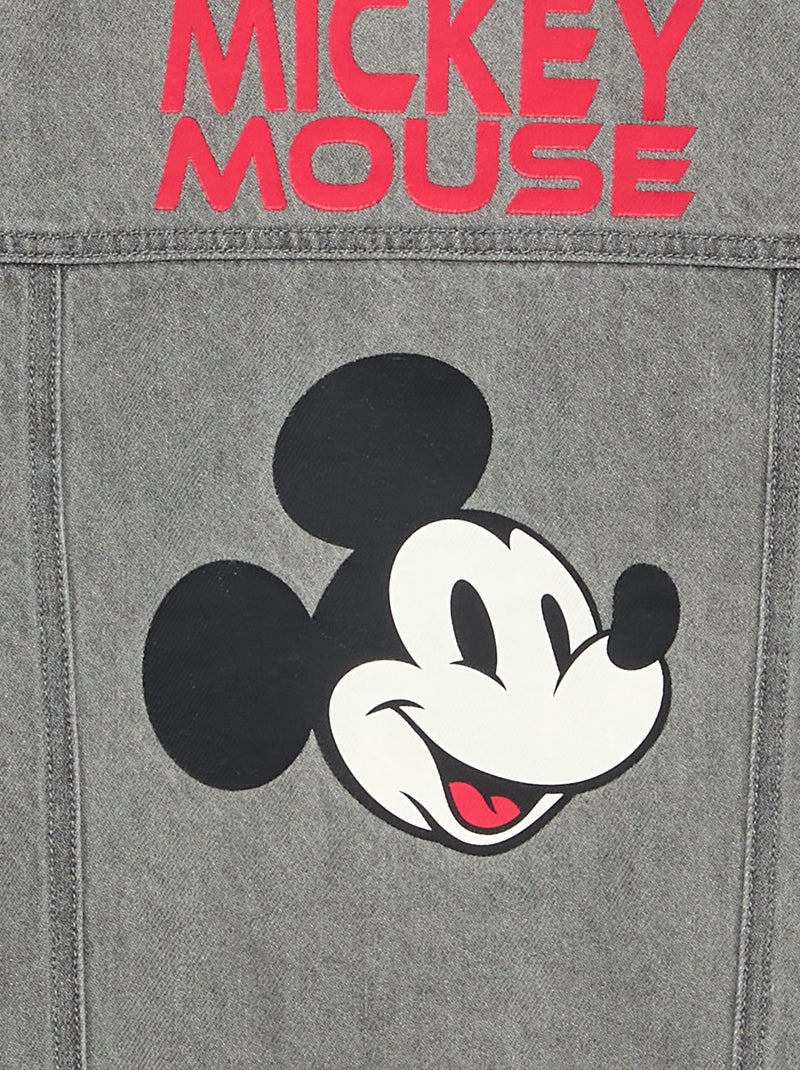 Jeansjacke "Disney" "Mickey" mit langen Ärmeln Grau - Kiabi