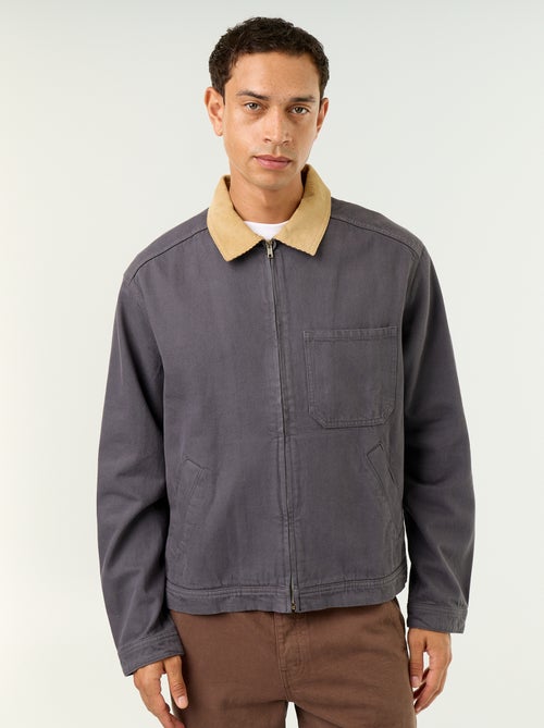 Jeansjacke mit Cordkragen - Kiabi