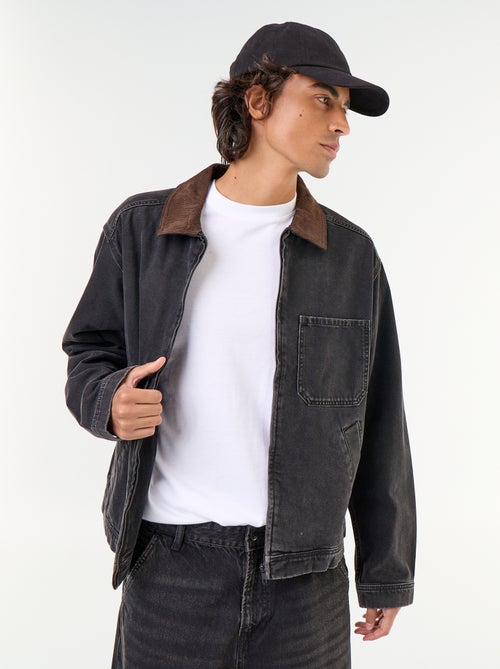 Jeansjacke mit Cordkragen - Kiabi