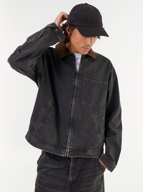 Jeansjacke mit Cordkragen - Kiabi