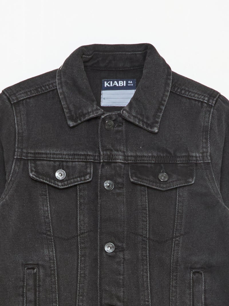 Jeansjacke mit Knopfverschluss Schwarz - Kiabi