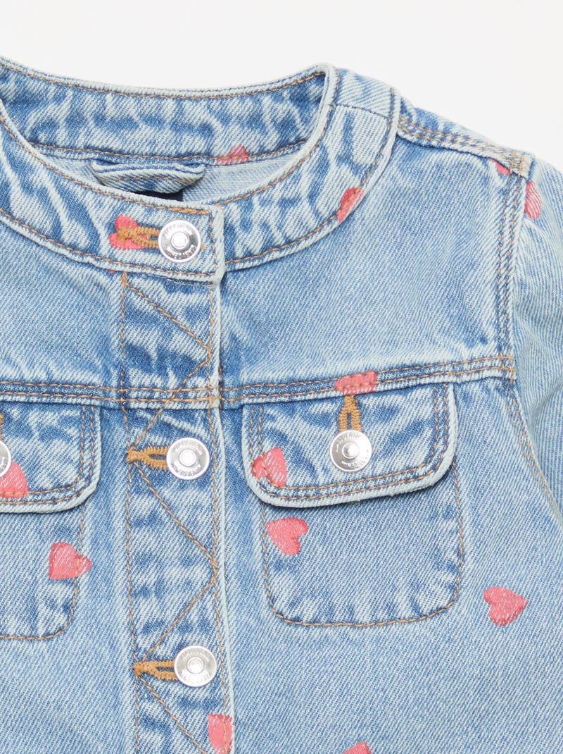 Jeansjacke mit Rundhalsausschnitt Blau - Kiabi