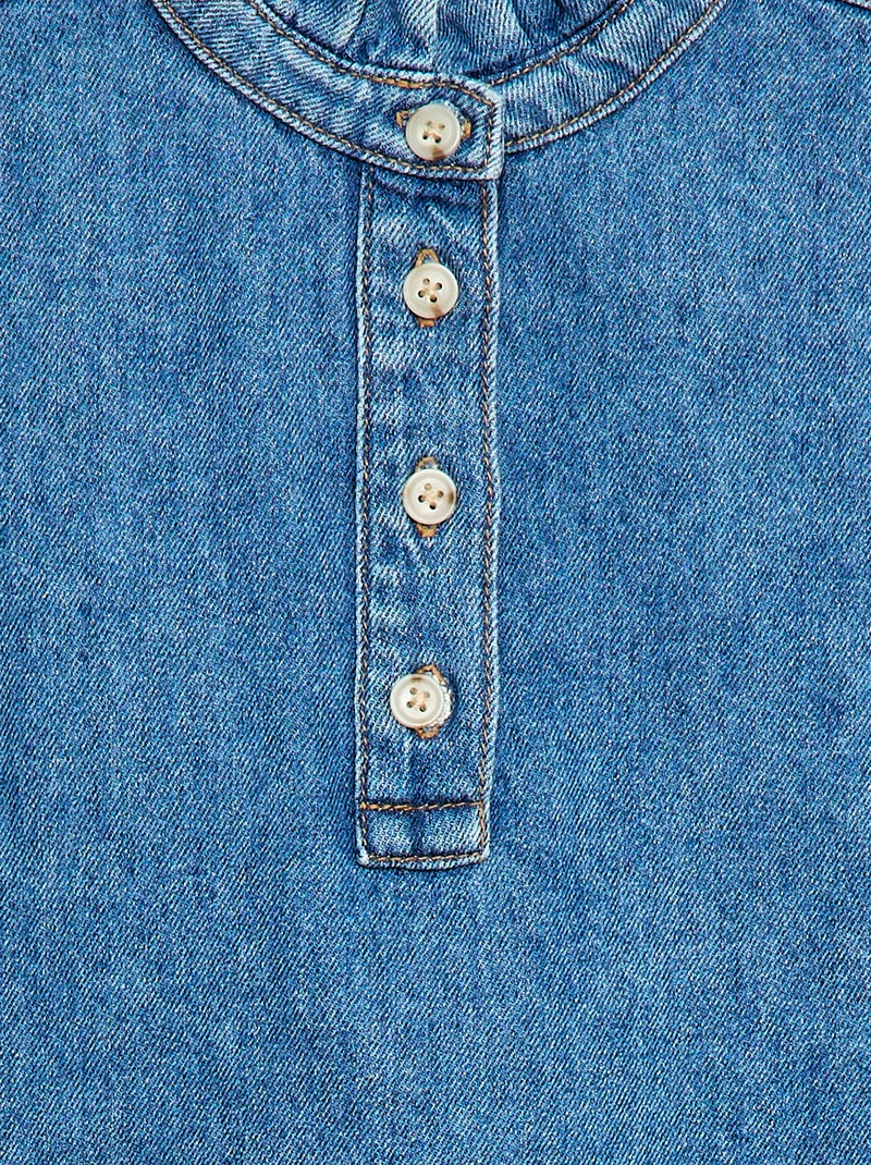 Jeanskleid mit Stehkragen Blau - Kiabi