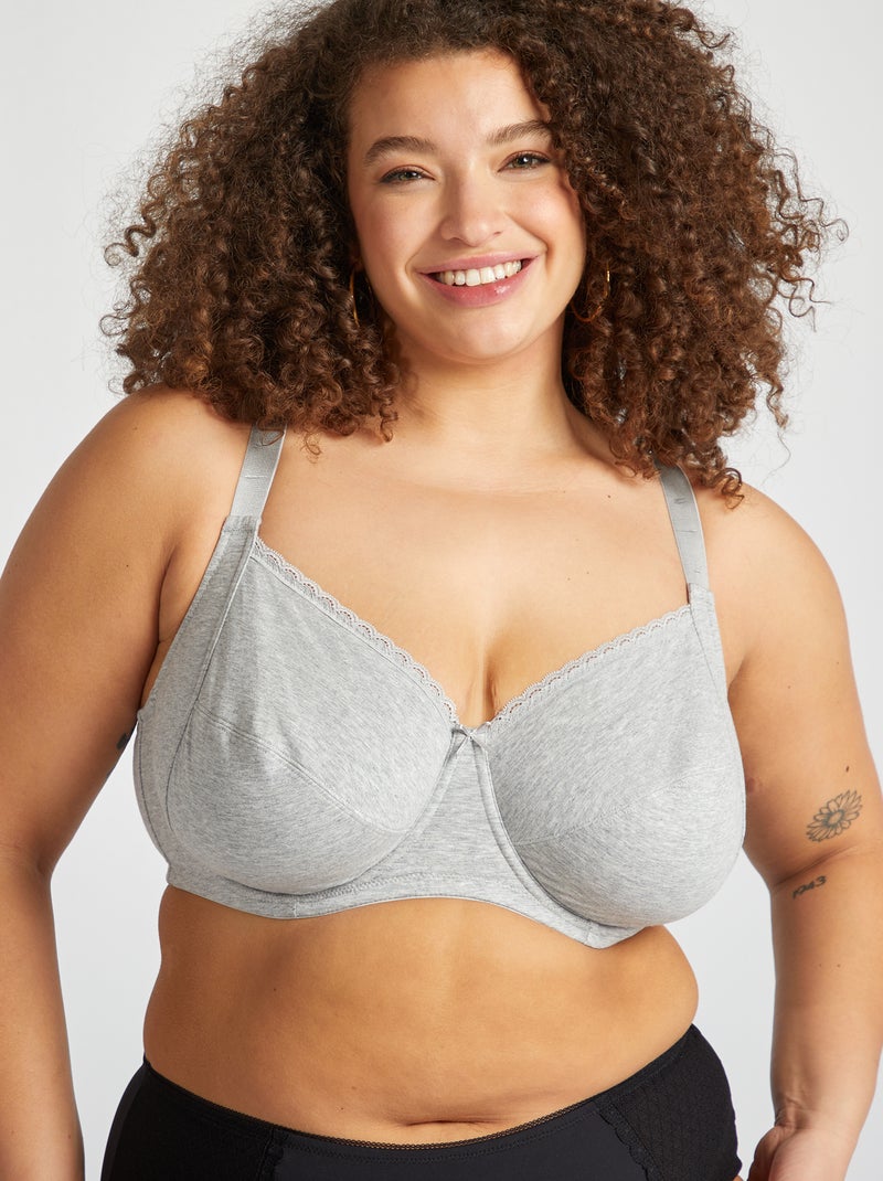 Jersey balcony bra GREY - Kiabi