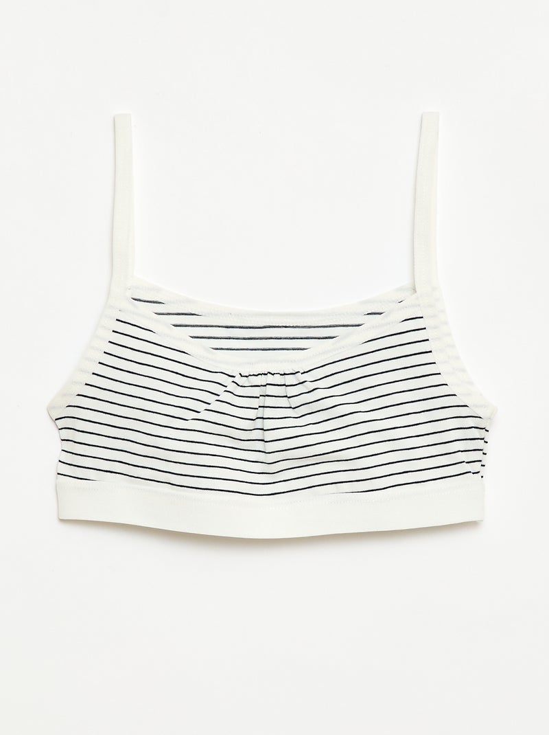 Jersey crop tops with spaghetti straps - Pack of 2 White - Kiabi