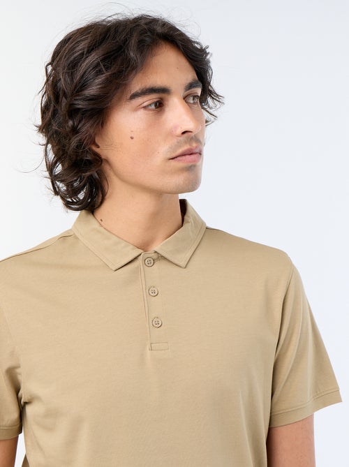 Jersey-Polo mit Knopfleiste - Kiabi