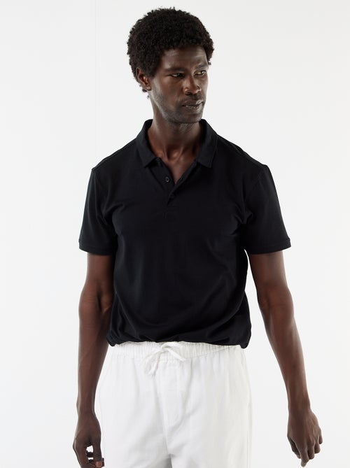 Jersey Polo Shirt with Buttoned Collar - Kiabi