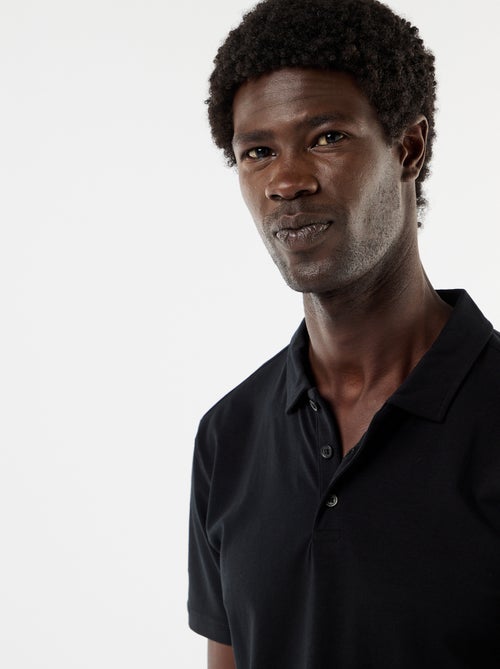 Jersey Polo Shirt with Buttoned Collar - Kiabi