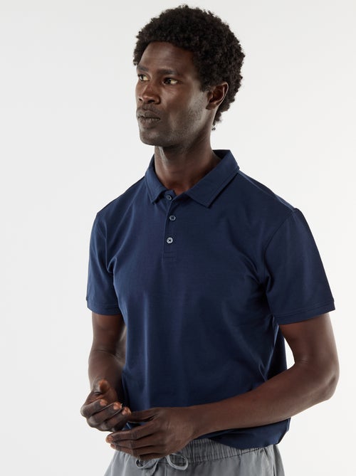 Jersey Polo Shirt with Buttoned Collar - Kiabi