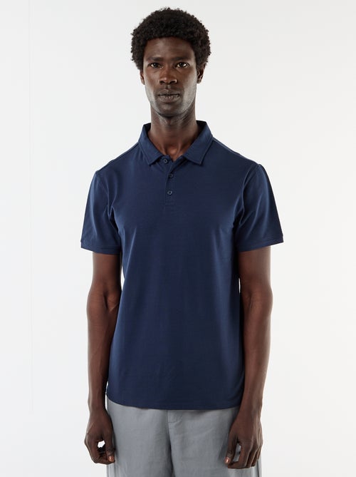Jersey Polo Shirt with Buttoned Collar - Kiabi