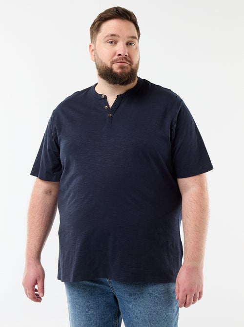 Jersey-T-Shirt mit Henley-Ausschnitt und kurzen Ärmeln - Kiabi