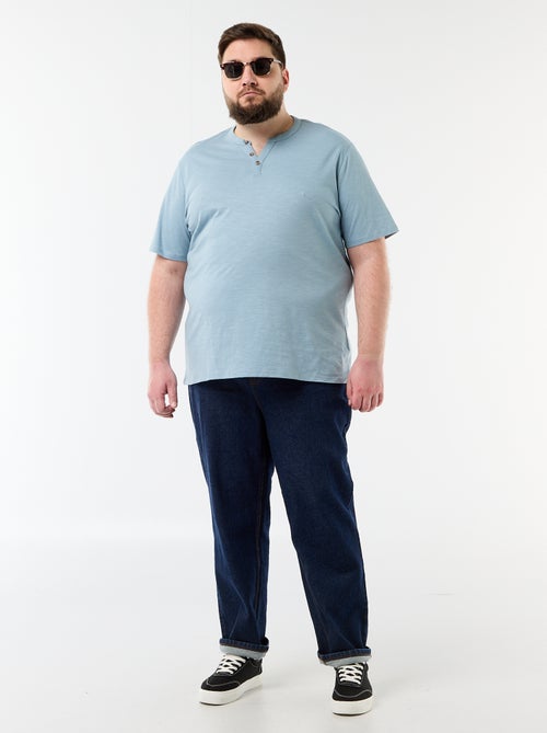 Jersey-T-Shirt mit Henley-Ausschnitt und kurzen Ärmeln - Kiabi