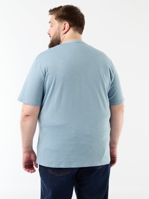 Jersey-T-Shirt mit Henley-Ausschnitt und kurzen Ärmeln - Kiabi