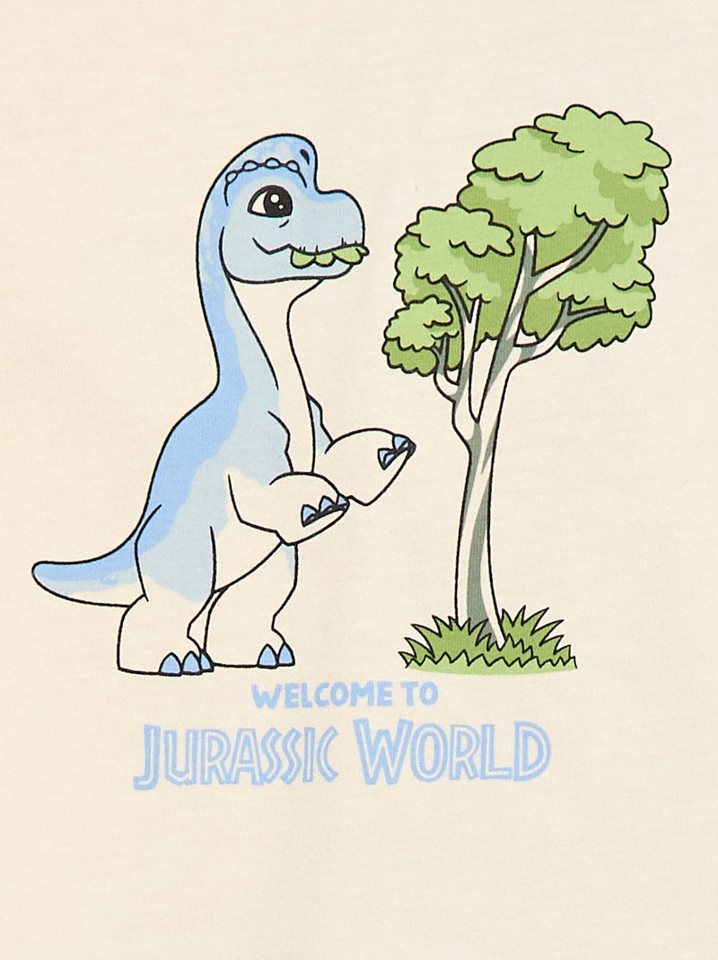 Jersey-T-Shirt mit 'Jurassic World'-Print Beige - Kiabi